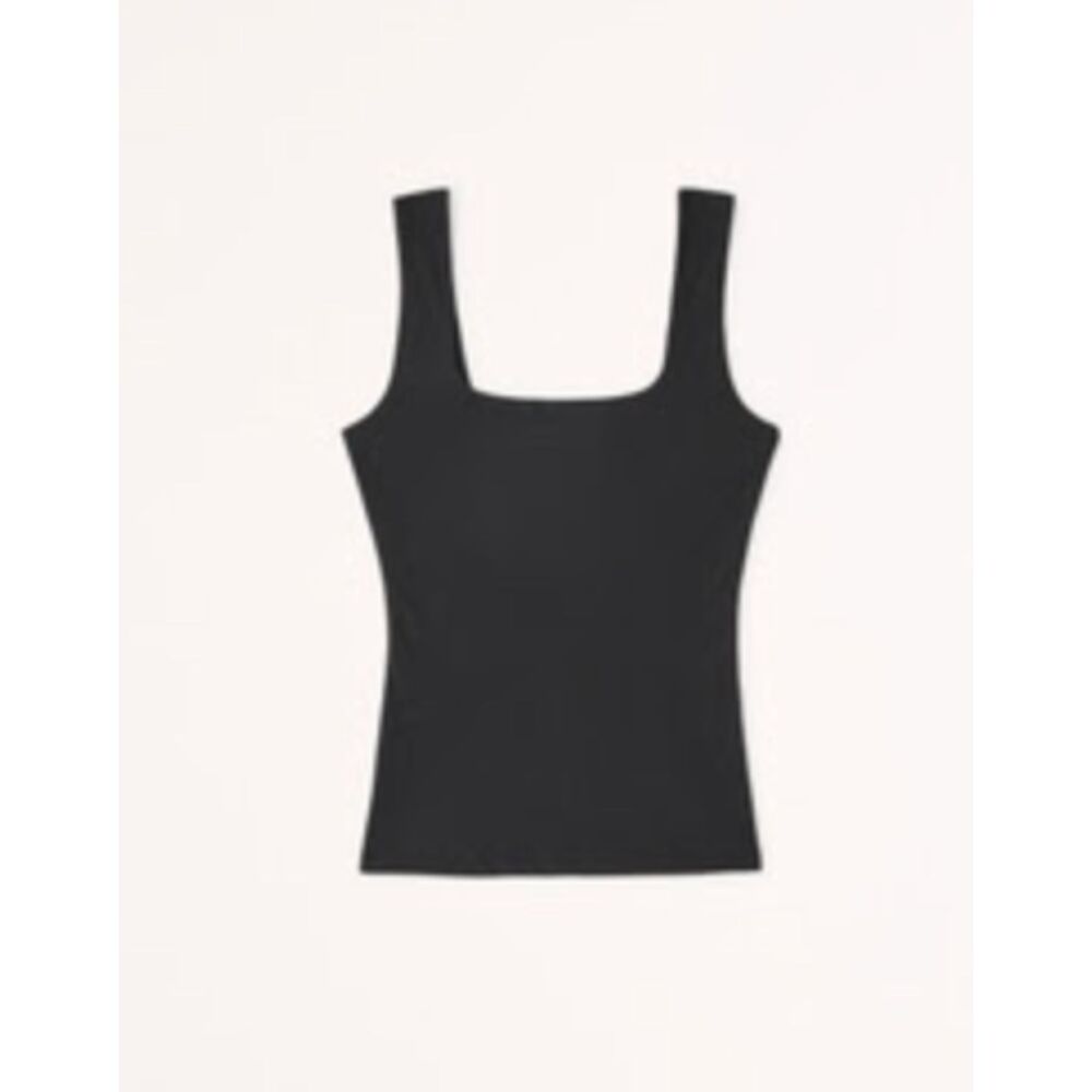Abercrombie & Fitch Soft Matte Seamless Squareneck Top - Black